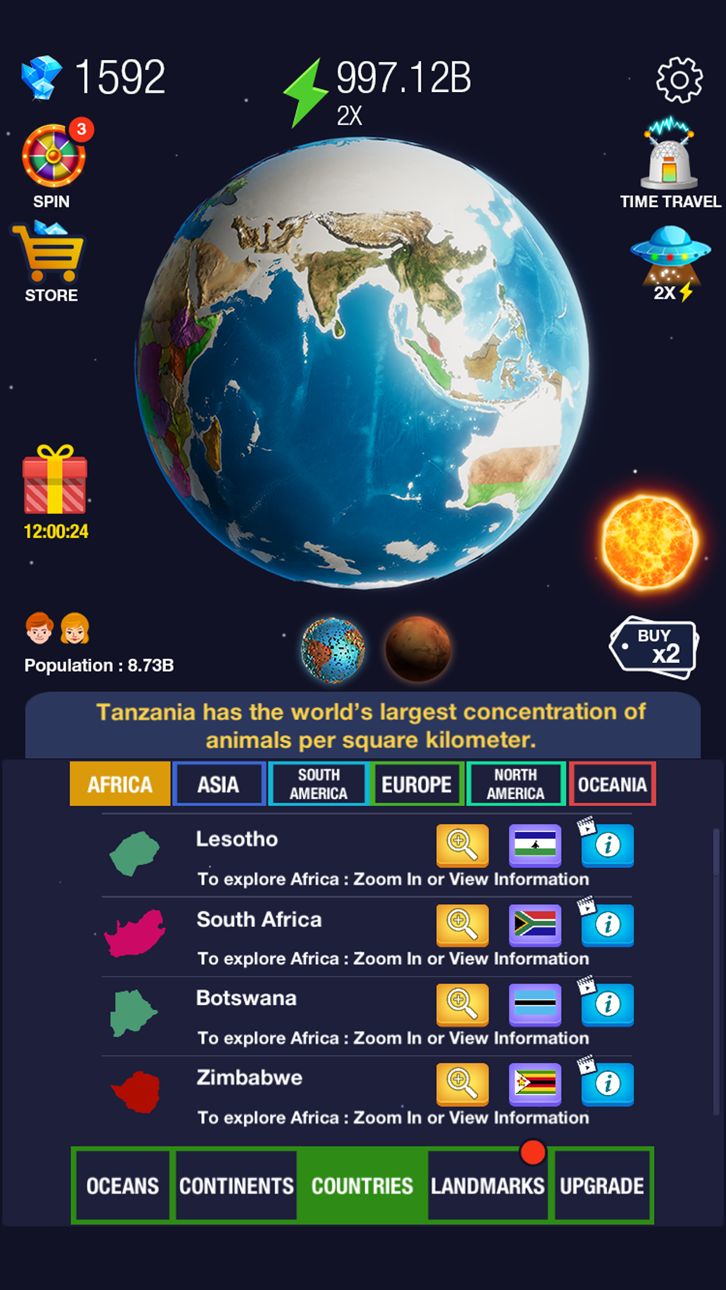 Idle World - Planet Miner iOS Mod IPA screenshot 2 - iOS game interface