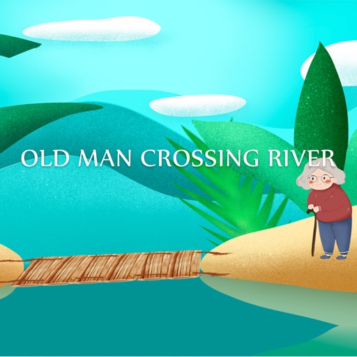 Old Man Crossing River