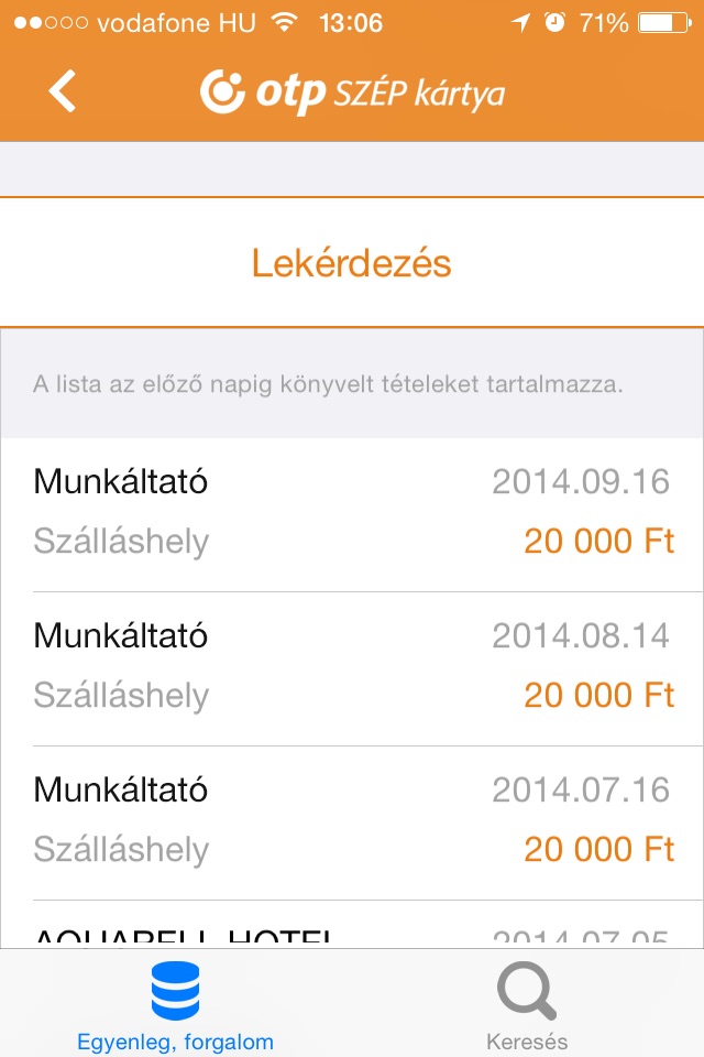 SZÉP kártya screenshot 3