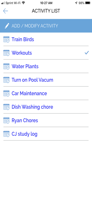 ACTIVITY LIST TRACKER