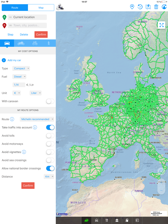 ViaMichelin GPS, Route Planner screenshot