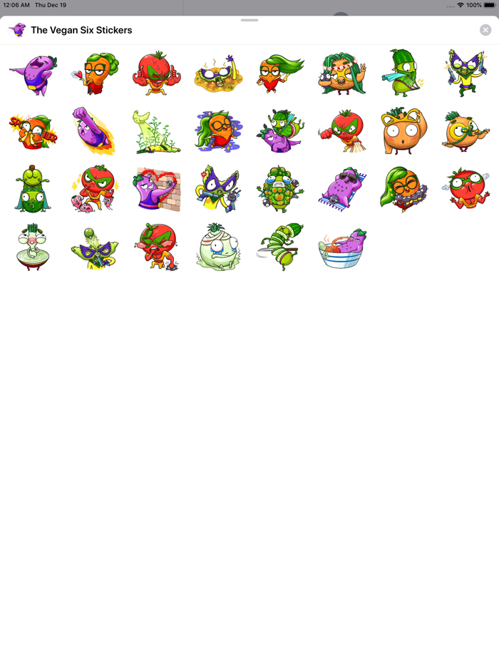 New The Six Vegan Stickers