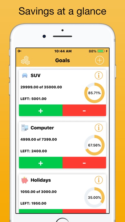 Savings Goals + Save money app