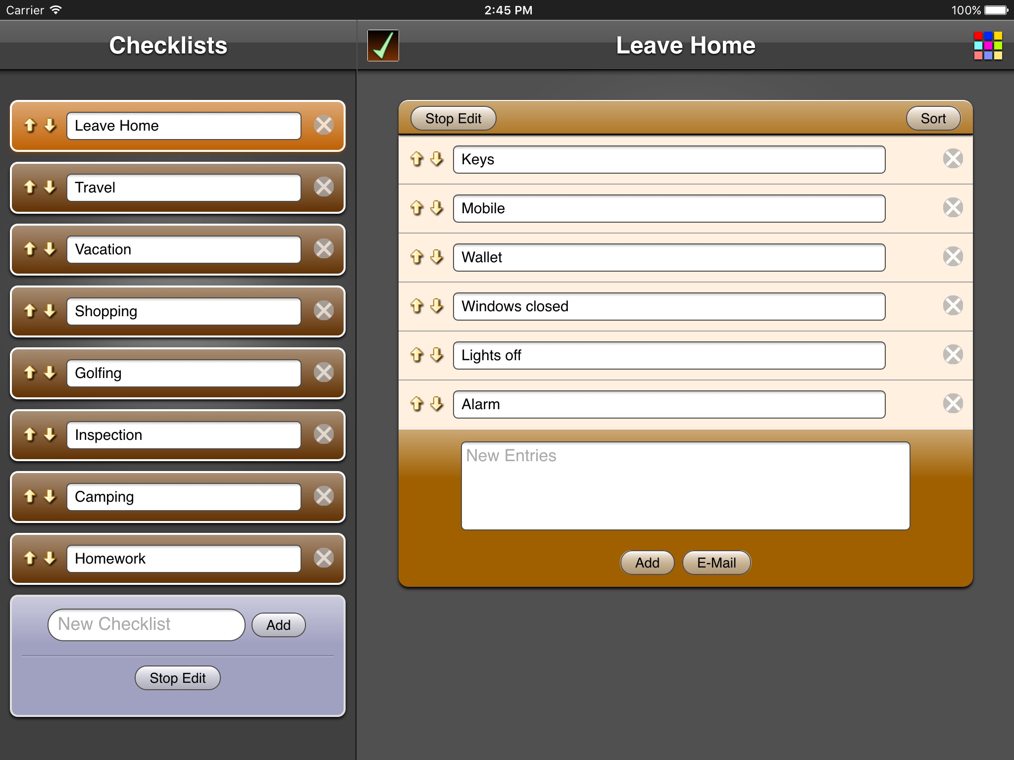 Checklists XL screenshot 3