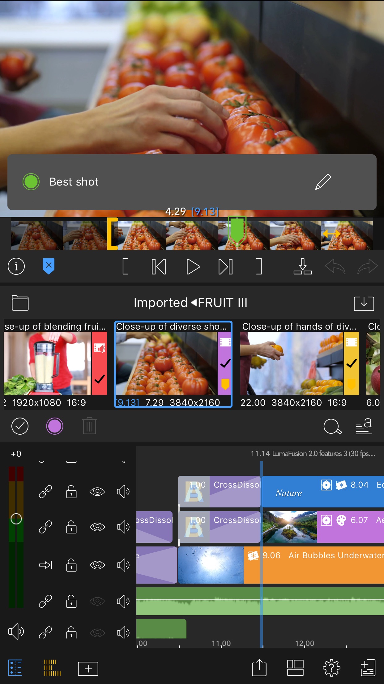 Screenshot do app LumaFusion