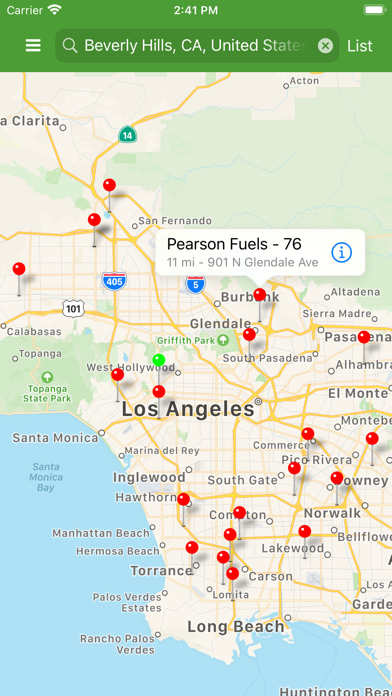 Alternative Fueling Station Locator screenshot