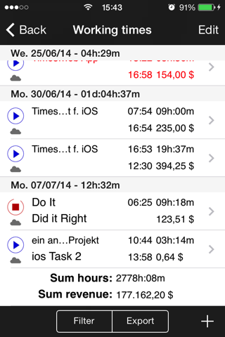 Qlaqs Timesheet screenshot 2