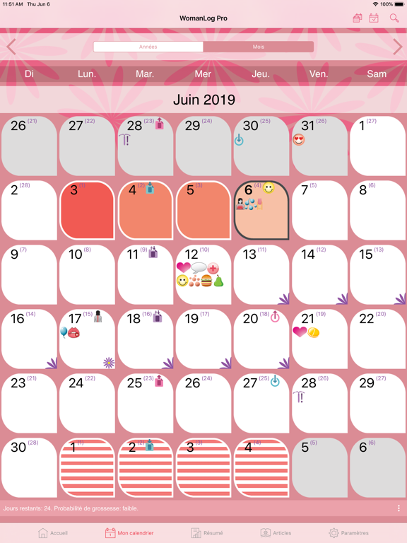 WomanLog Pro Calendrier WomanLog Pro Calendrier