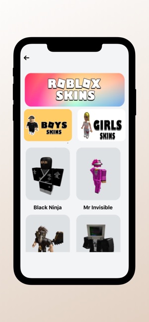 Popular Skins For Roblox On The App Store - how to get black skin in roblox on ipad