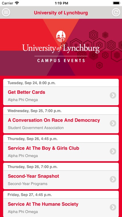 University of Lynchburg Events