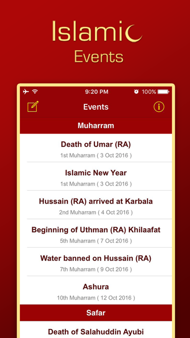 How to cancel & delete Events in Islamic History from iphone & ipad 1