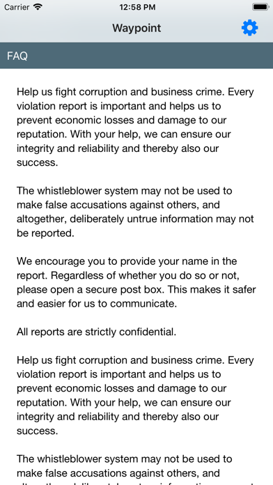 Waypoint GRC Whistleblower App screenshot 2