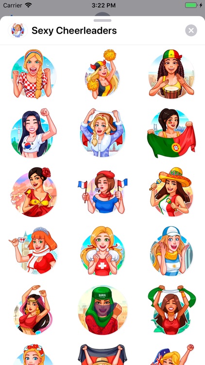 Sexy Cheerleaders Sticker Pack