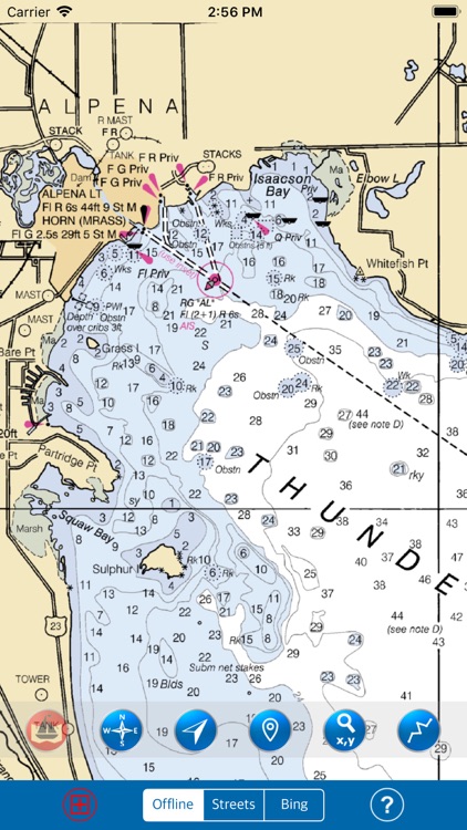 Huron & Erie Lakes Marine Map