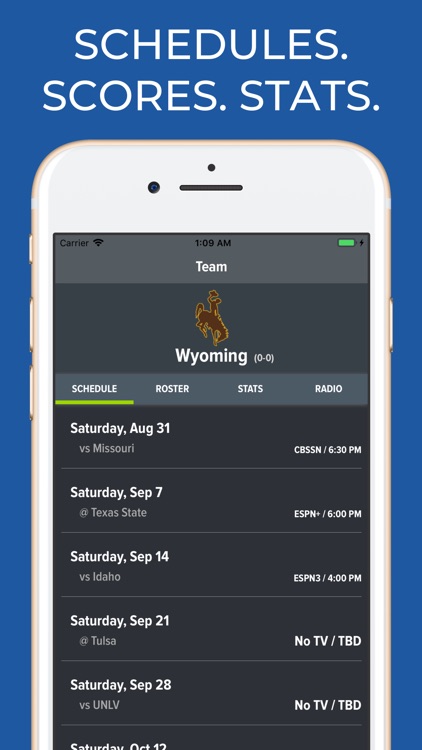 Wyoming Football Schedules