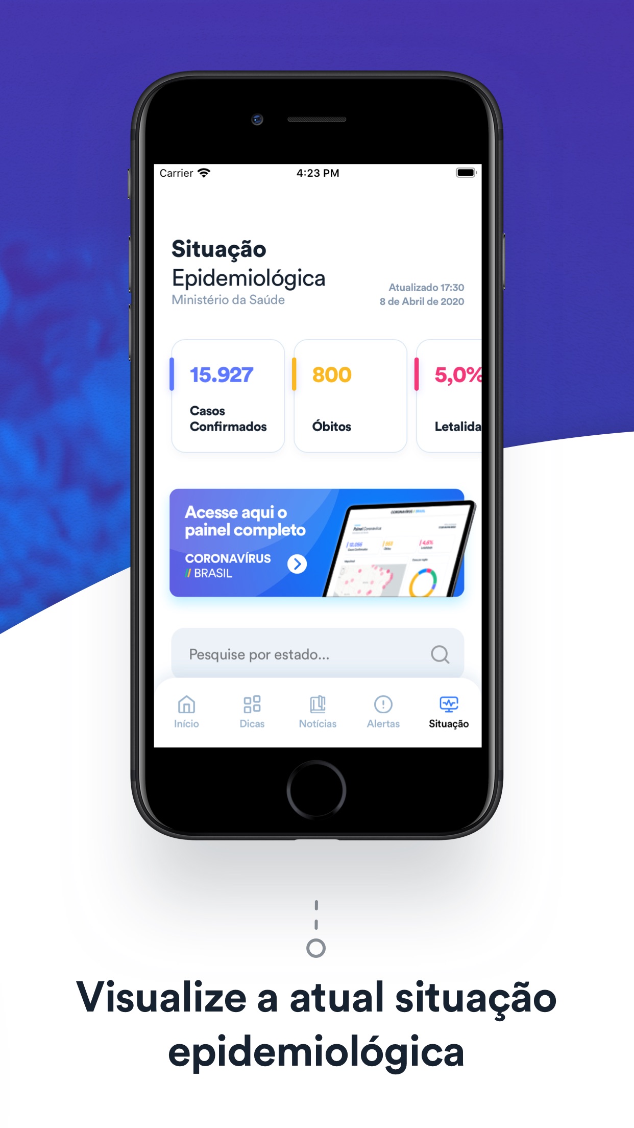 Screenshot do app Coronavírus - SUS