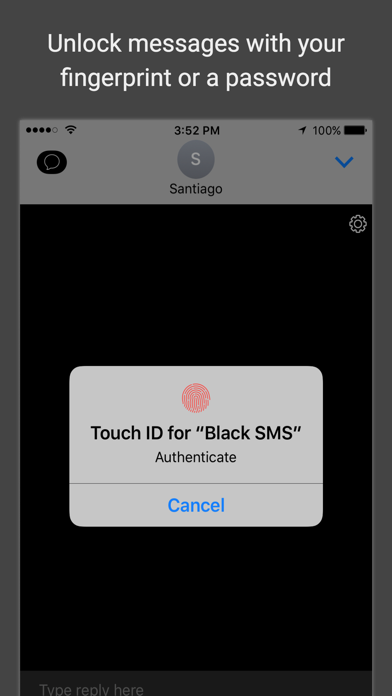 Black SMS - Protected Texts Screenshot 2