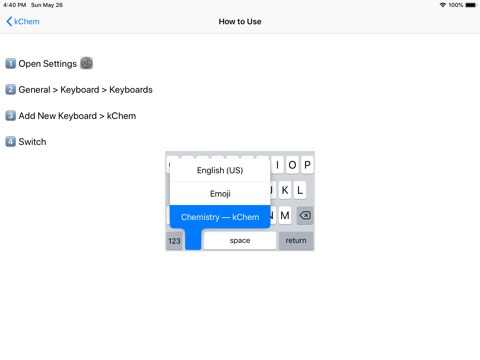 kChem - Chemistry Keyboard - náhled