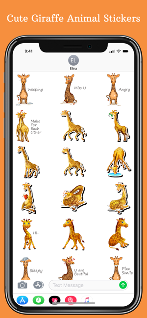 Cute Giraffe Animal Stickers!(圖3)-速報App