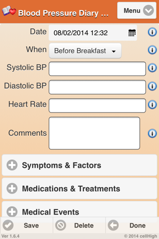 Blood Pressure Diary 2 screenshot 2