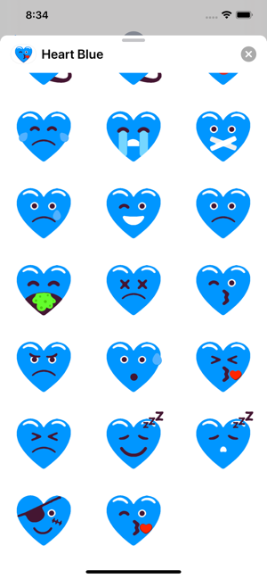 Heart Blue Love Emoji Stickers(圖4)-速報App