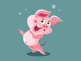 Animated Pink Pig Stickers