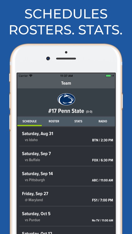 Penn State Football Schedules