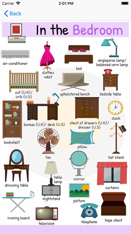 Living & Bedroom vocabulary