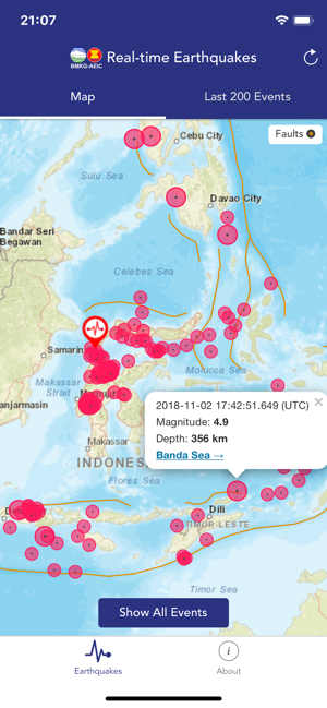 BMKG Real-time Earthquakes(圖2)-速報App