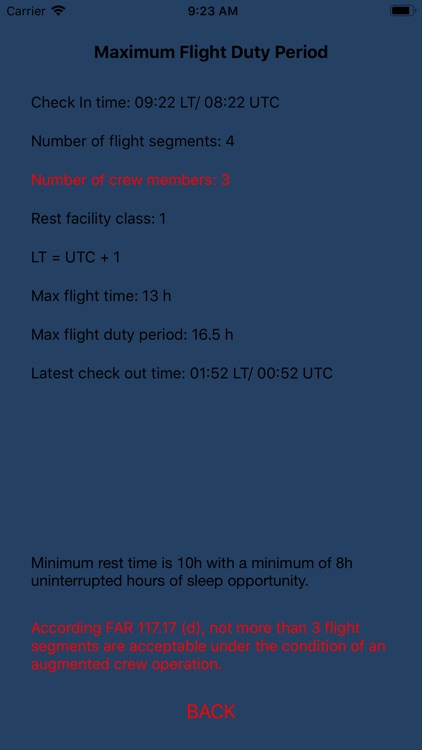 Flight Duty Calculator (FAA)