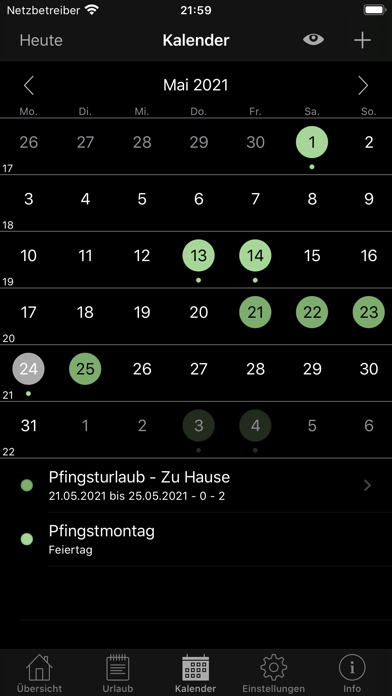 Jahresurlaub Planer app screenshot 7 by Tobias Forst - appdatabase.net