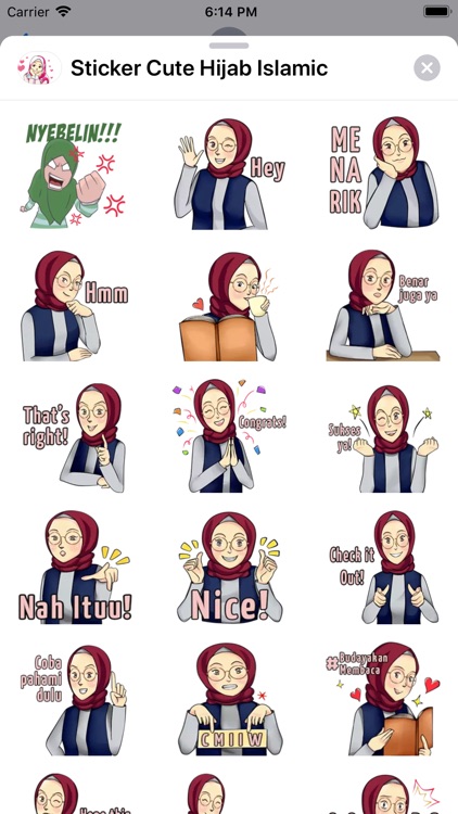 Sticker Cute Hijab Islamic