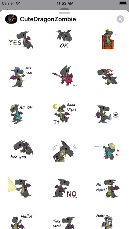 Cute Dragon Zombie Stickers