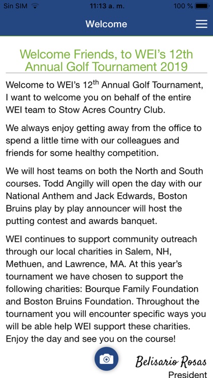 WEI Golf Tournament App