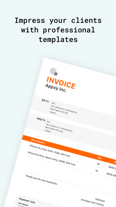 Tiny Invoice - Estima... screenshot1