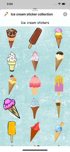 Ice cream sticker collection