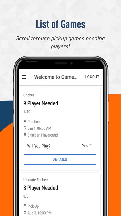 GameTimes - Pick-up Games Easy