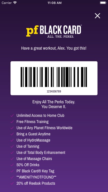 planet fitness 20 off reebok products