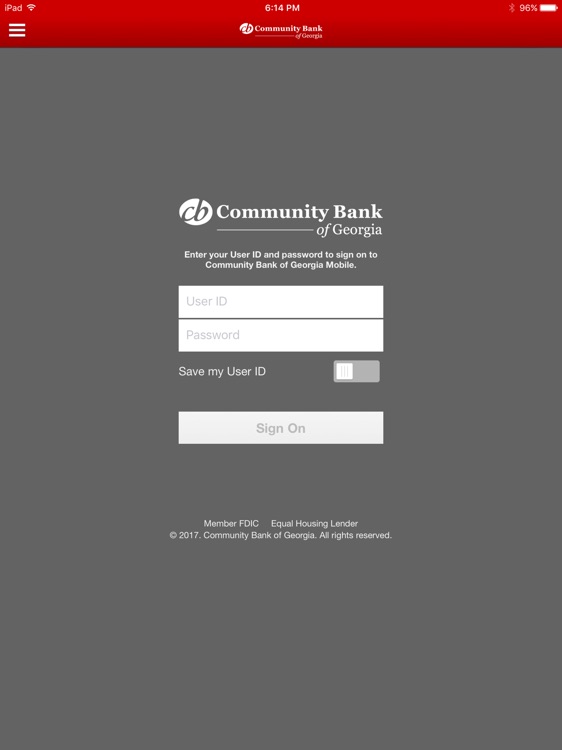 Community Bank of GA for iPad