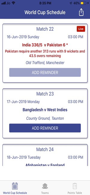 Cricket Fever- CWC 19 Updates(圖1)-速報App