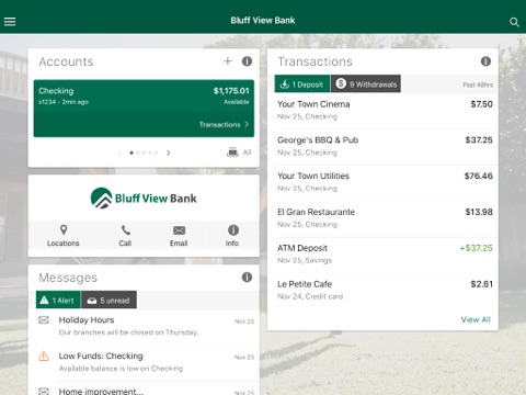 Bluff View Bank screenshot 2