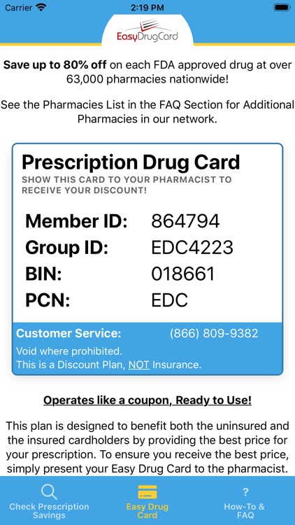 Easy Drug Card