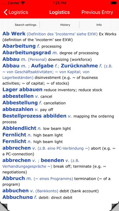 Dictionary Logistics DE-EN screenshot 2