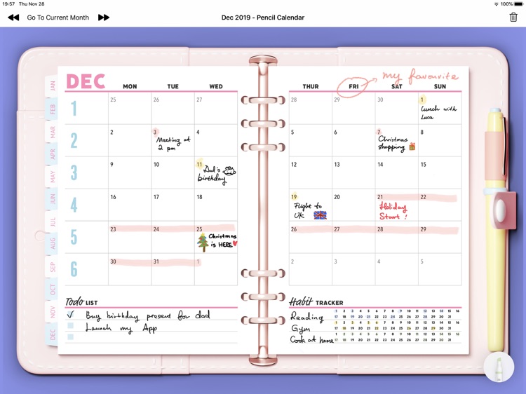 Pencil Calendar