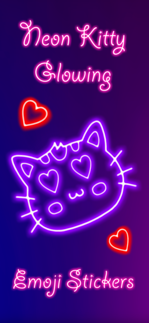 Neon Kitty Glowing Stickers