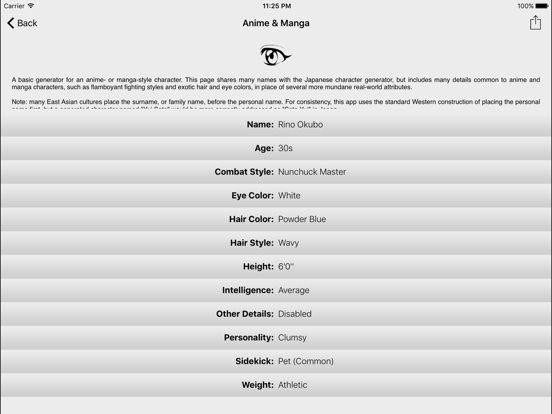 Characterize - Character Creator & Random Name Generator for Fantasy Names, Pirates, Aliens & More screenshot