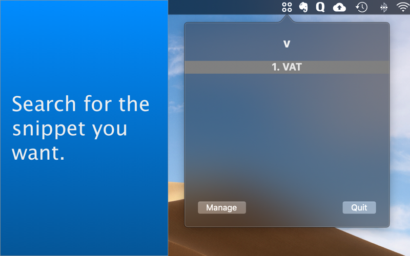 Quick Copy searchable snippets thumbnail 2