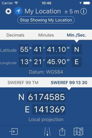 Swedish Coordinates PRO - náhled