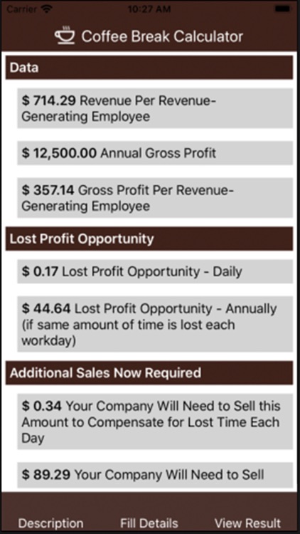 Coffee Break Calculator