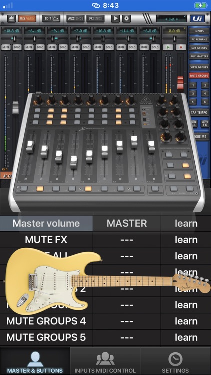 Ui MIDI mixer